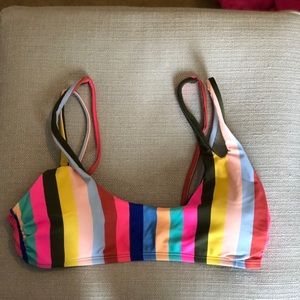 Multi colored stripped bathing suit top